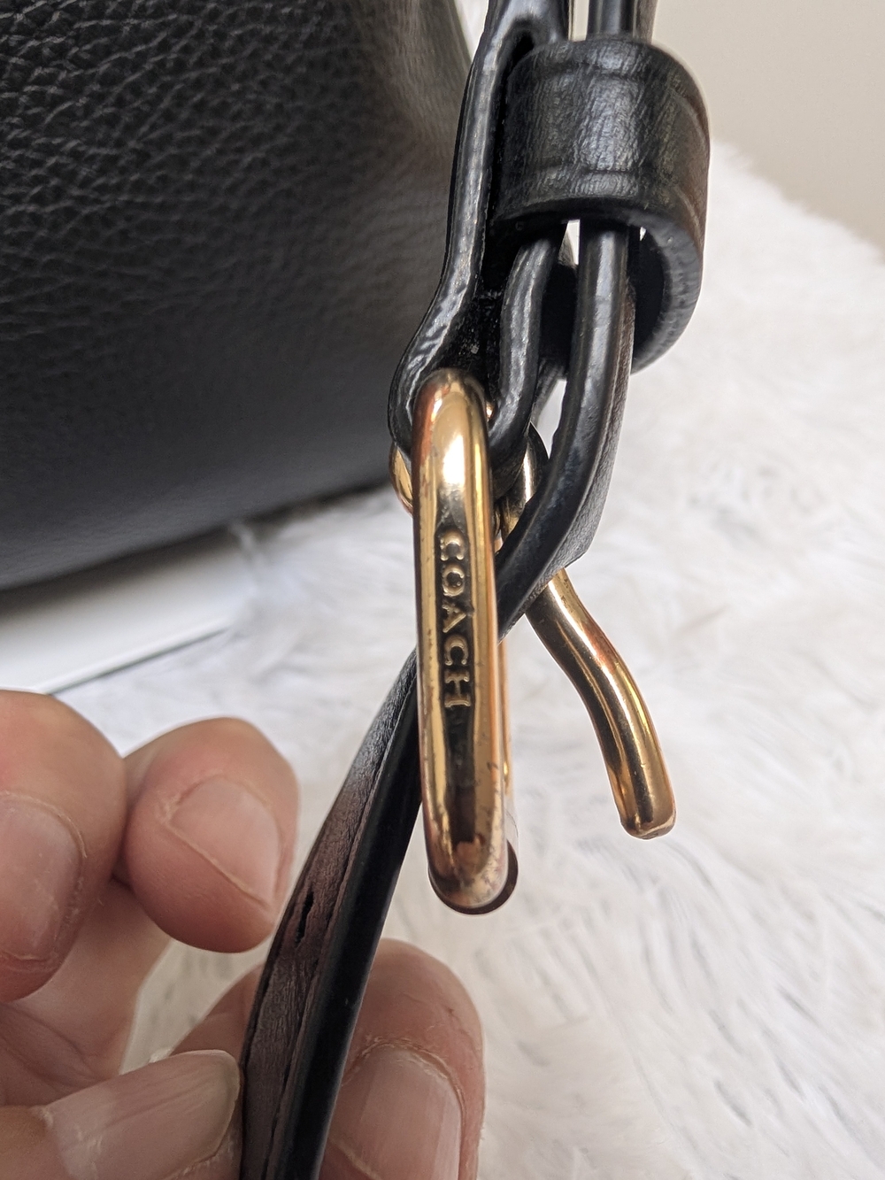 Coach Mae F34823 Black Pebbled Leather Crossbody - Picture 14 of 15
